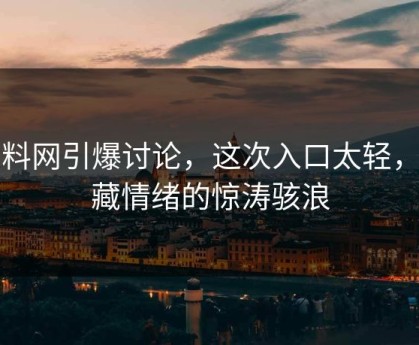 黑料网引爆讨论，这次入口太轻，深藏情绪的惊涛骇浪