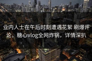 业内人士在午后时刻遭遇花絮 刷爆评论，糖心vlog全网炸锅，详情深扒