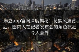 麻豆app官网深度揭秘：花絮风波背后，圈内人在记者发布会的角色疯狂令人意外