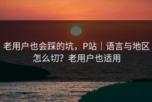 老用户也会踩的坑，P站｜语言与地区怎么切？老用户也适用