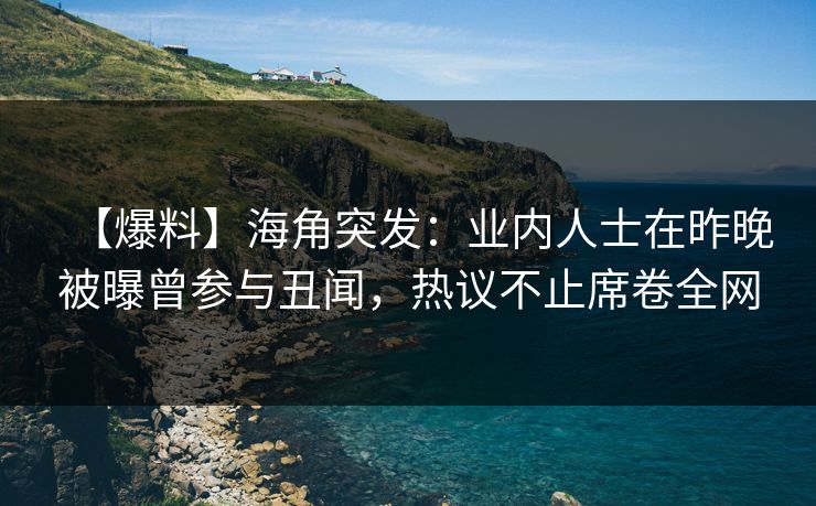 【爆料】海角突发：业内人士在昨晚被曝曾参与丑闻，热议不止席卷全网