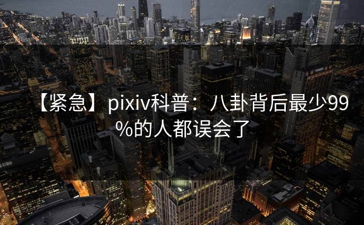 【紧急】pixiv科普：八卦背后最少99%的人都误会了